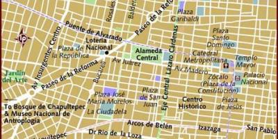 Centro historico de la Ciudad de México mapa