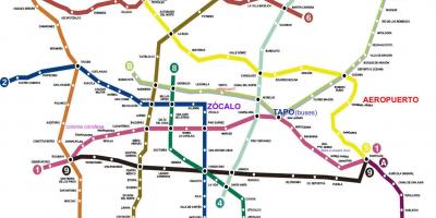 La Ciudad de méxico mapa de trenes