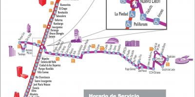 Mapa del metrobus de la Ciudad de México