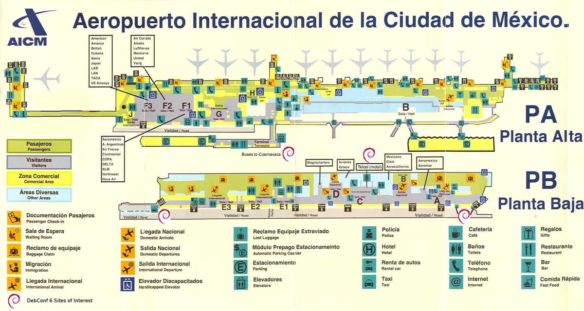 México aeropuerto internacional de la Ciudad mapa