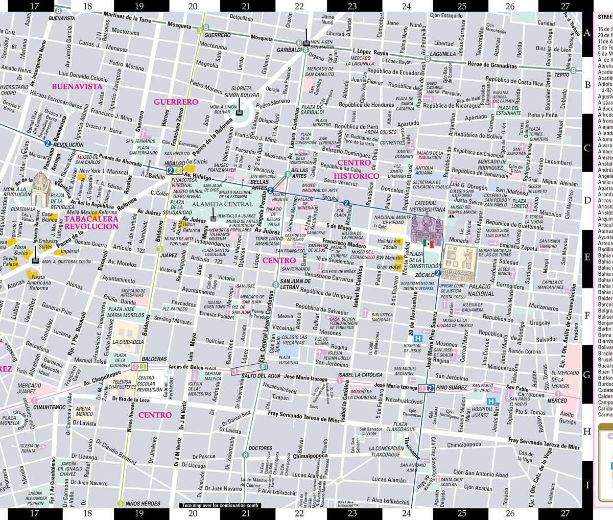 mapa de callejero de la Ciudad de México
