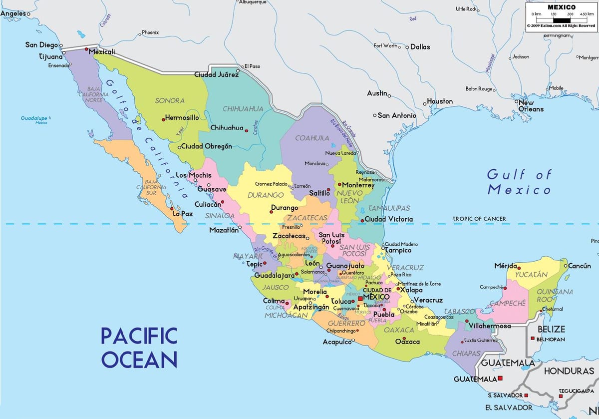 mapa de la Ciudad de México estado