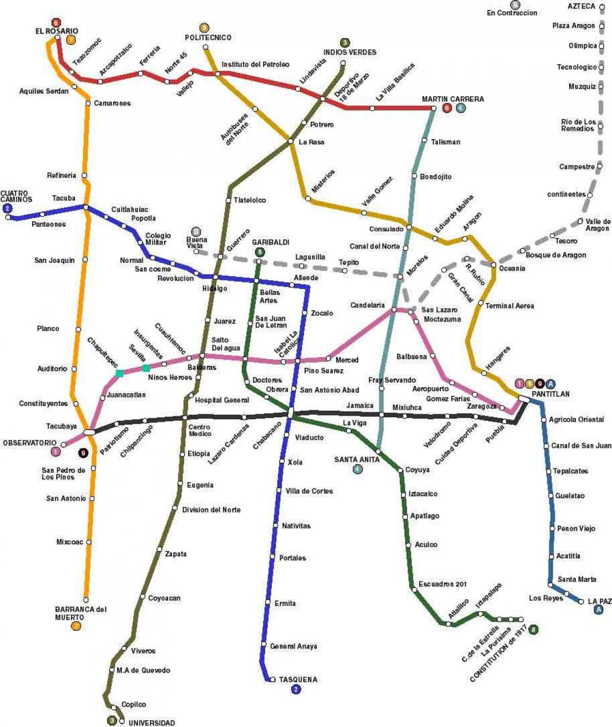 mapa de la Ciudad de México en autobús 
