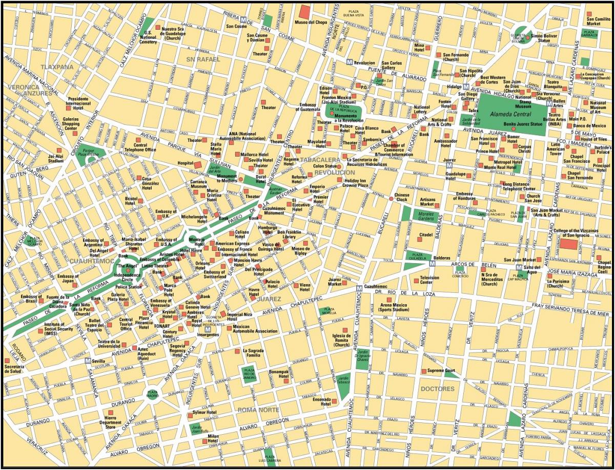mapa de la Ciudad de México puntos de interés