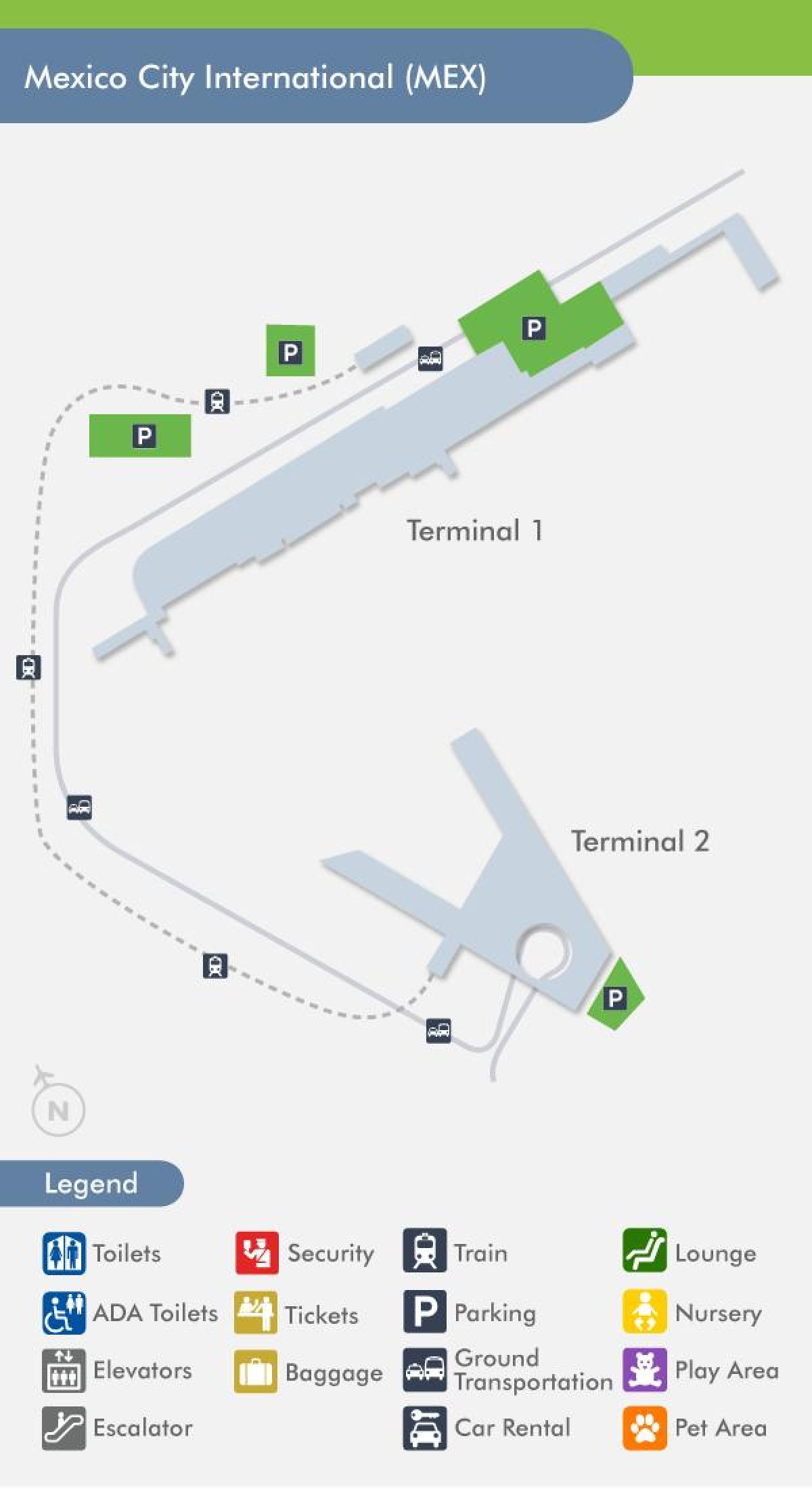 Aeropuerto de Ciudad de méxico terminal mapa
