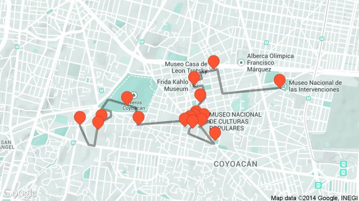 mapa de la Ciudad de México walking tour