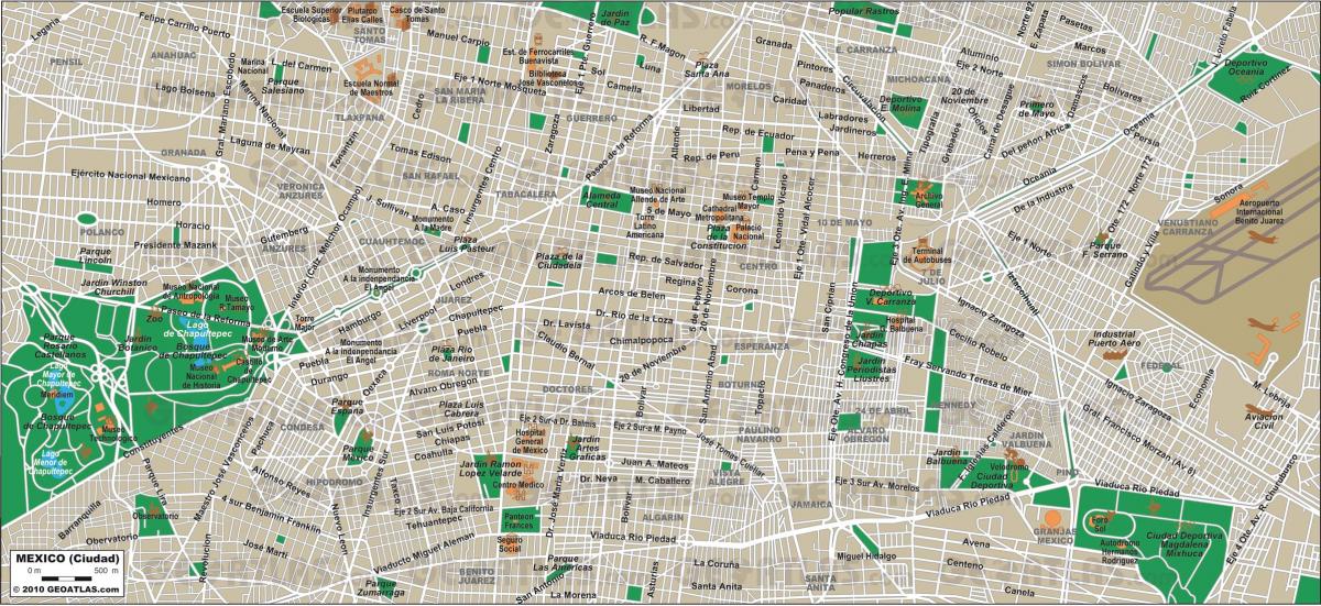 México mapa de las calles de la Ciudad de México mapa de ...