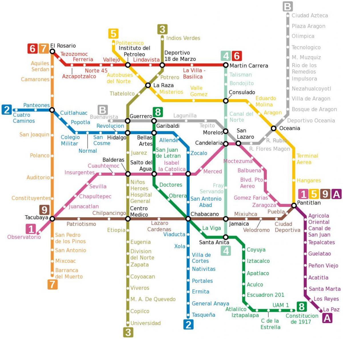 Mapa del metro de la Ciudad de méxico
