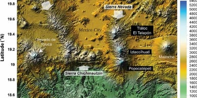 Mapa de la Ciudad de México elevación