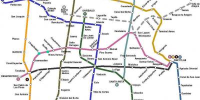 Mapa de la Ciudad de México en autobús 