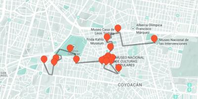 Mapa de la Ciudad de México walking tour