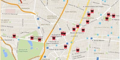 Turibus de la Ciudad de México mapa de la ruta