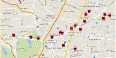Turibus de la Ciudad de México mapa de la ruta
